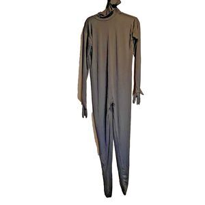 #8583 AltSkin ZENTAI SUIT FULL BODY COSTUME BLACK ZIPPERED STRETCH ACTING SIZE L